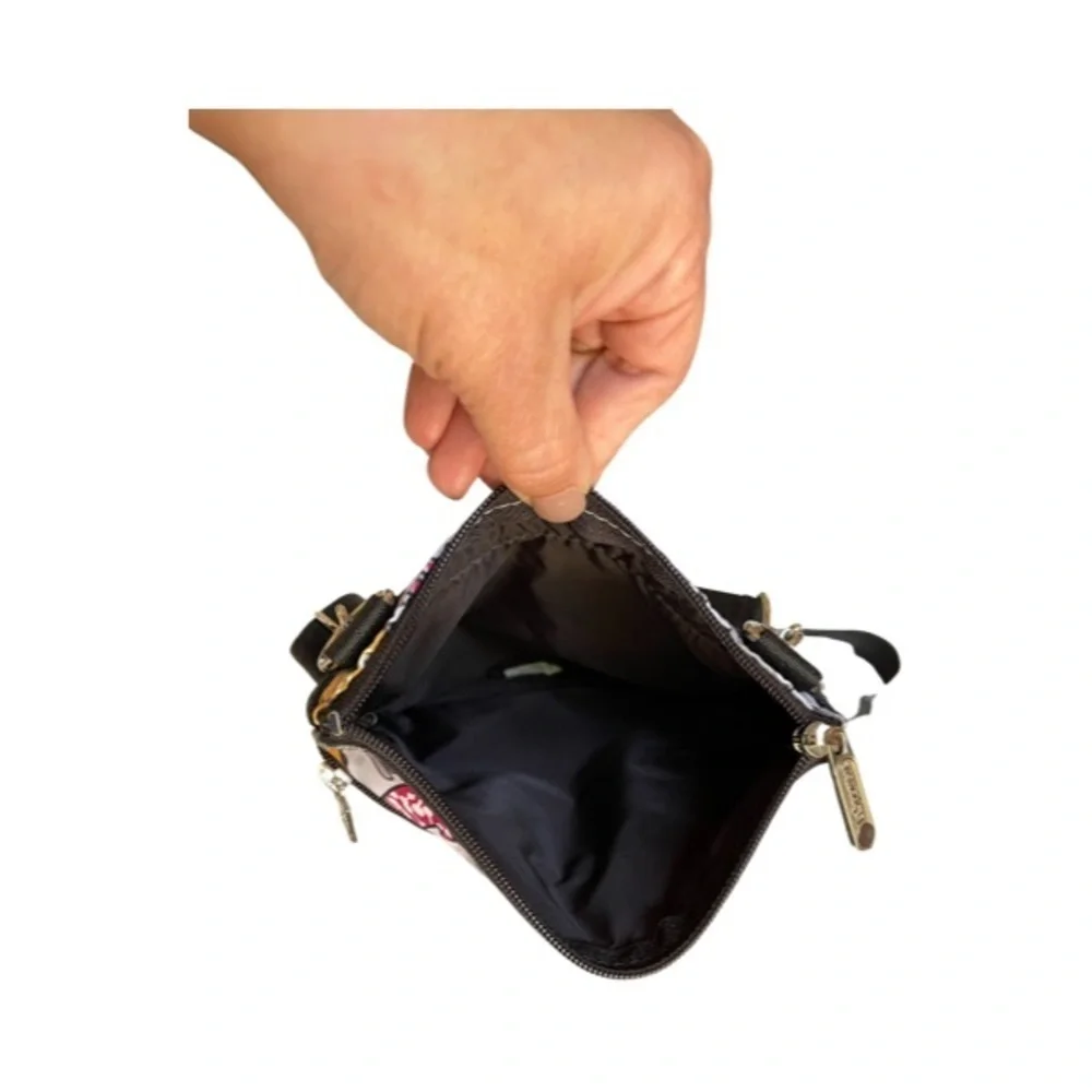 RARE LeSportSac Cats 3-Zip Adjustable Crossbody Bag
